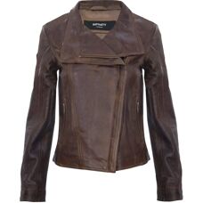 Blouson de moto en cuir marron pour femme Infinity Leather - Taille 20 UK - Publicité