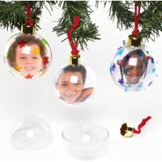 Craft Türkis Foto-Baubles - 4 x 7,5cm Weihnachtsdeko