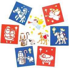 Baker Ross - AR770 Verschiedene Weihnachtsstencils - 15cm