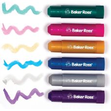 Baker Ross Metalliska Affischfärgstavar - 6-Pack - 9cm