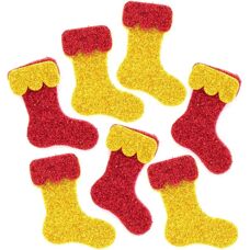 Baker Ross Kerstsokken Glitter Foam Stickers - 100 stuks
