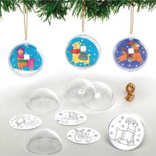Baker Ross Ausmalbare Lama-Kugeln - 8 Stück Weihnachtsdeko
