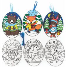 Baker Ross Winter Woodland Suncatcher Bilder - Pack of 6