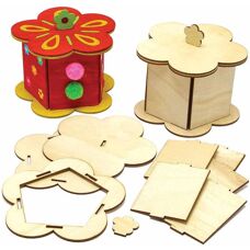 Baker Ross Houten Bloemen Doos Kit - 3 Stuks Knutselspul