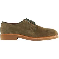 Hackett Brown Leather Chino Eyelet Blucher Shoes - Mens