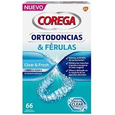 Corega Ortodoncias y Férulas 66 Tabletas Limpiadoras - Tabletas de Limpieza Dental