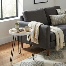 Aspect - Maisie - Ash veneer top - Black hairpin legs - Side Table