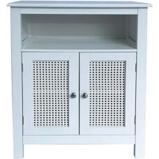 Aspect - Vera - White - Faux Rattan - Storage Cabinet