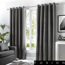 Fusion Sorbonne Dunkelgraue Baumwoll-Lichtfilter-Vorhänge - Vorhänge