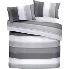 Fusion Betley Grå Dubbelt Bred Randiga Duvet Cover Set