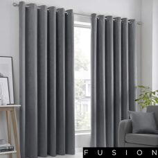 Fusion Strata Triple-Woven Charcoal Curtains - Curtain Type
