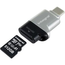 Integral USB3.0 Kaartlezer - MicroSD, SD - Zwart, Zilver
