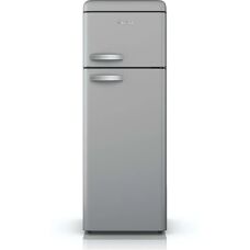 Swan SR11010GRNE - Retro Small Fridge Freezer - Grey
