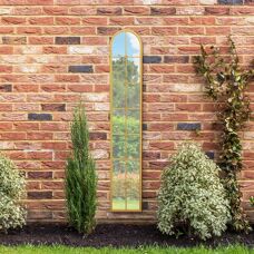 Arcus Gold Arched Garden Mirror - 67" x 12" Large Modern