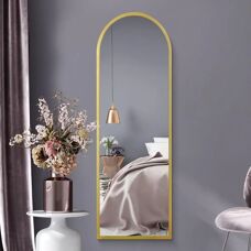 Mirroroutlet Arcus Espejo de Pared Arqueado Grande con Marco Dorado - 63" x 21"