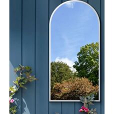 Arcus Extra Large White Framed Garden Mirror - 55"x27.5"
