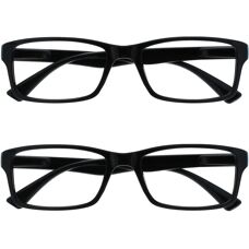 Lunettes de lecture noires Opulize - Unisexe - Pack de 2 - +3,00