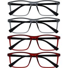 Opulize Large Rectangular Reading Glasses - Unisex - +2.00 Diopters