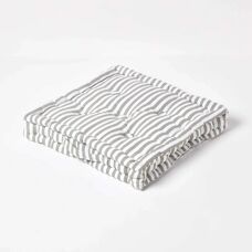 Homescapes Light Grey Cotton Floor Cushion - Floor Cushion