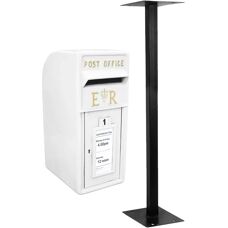 MonsterShop Royal Mail Post Box Weiß mit Stand - Postkasten
