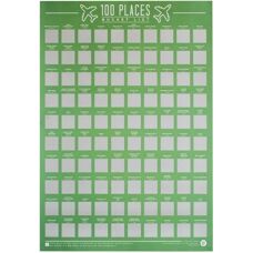 Gift Republic 100 Places Scratch Off Bucket List Poster - Poster