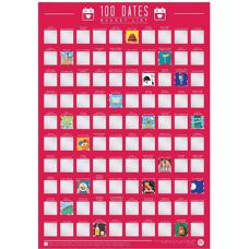 Gift Republic 100 Dates Scratch Off Bucket List Poster - A2
