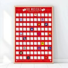 Gift Republic Bucketlist Scratch Poster - 100 Musicals