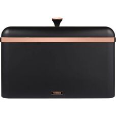 Tower Cavaletto Bread Bin - Black Steel Rectangular Storage