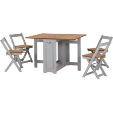 Seconique Santos Folding Drop Leaf Butterfly Dining Set - Dining Set
