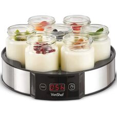 Vonshef Yoghurt Maker Machine - 7x180ml Glass Jars - Yoghurt Maker