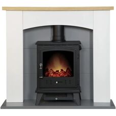 Adam Huxley Pure White Grey 39 Inch Electric Stove - Electric Stove