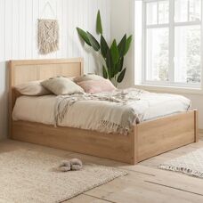 Birlea Croxley Double Rattan Oak Ottoman Bed Frame - Storage