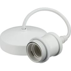Knightsbridge E27 6 Vintage Pendant Light Set - White Matte
