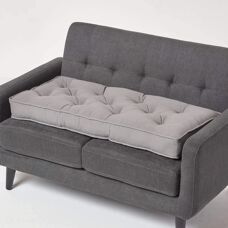Homescapes Dark Grey 2 Seater Booster Cushion Supportive & Firm Sofa Seat Pad - Booster Cushion