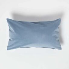Homescapes Blue Velvet Cushion - 30x50 cm, Soft, Hypoallergenic