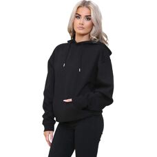 Enzo Dames Oversized Hoodie - Zwart - Katoen - S