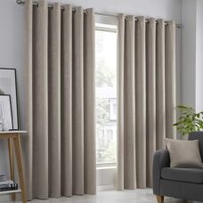 Fusion Strata Woven Dimout Eyelet Curtains - Curtains