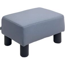 HOMCOM Ottoman Small Microfiber Grey - Footstool