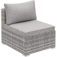 Outsunny Grey Rattan Garden Sofa - Outdoor Furniture