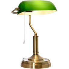 HOMCOM Green Glass Shade Table Lamp - Table Lamp
