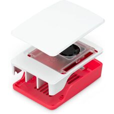 Raspberry Pi 5 Gehäuse mit Lüfter - Rot/Weiß - Housing