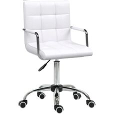 Vinsetto White Office Chair with Adjustable Height & Wheels