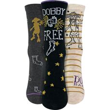 Harry Potter Dobby Socks - 3 Pairs, Cotton Rich, One Size