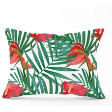 WRT Ltd - Tropical Flowers Palm Leaves - 45x45cm - Cushion
