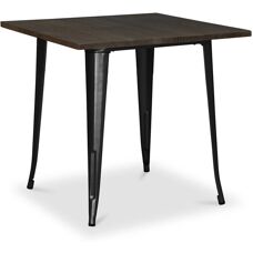 Stylix 80x80x74cm Square Industrial Dining Table - Black