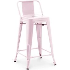 PRIVATEFLOOR Pastell Pink Industrieller Barhocker - 60cm