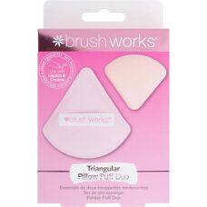 Brushworks Kolmikulmainen Pölypuff Duo - Meikkisieni