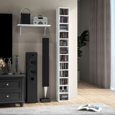 HOMCOM 204 Tall Bookcase - Storage Tower with 12 Cubes White