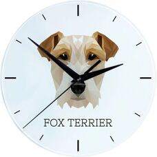 Art-Dog - Wire Fox Terrier - Géométrique - Horloge murale - Publicité