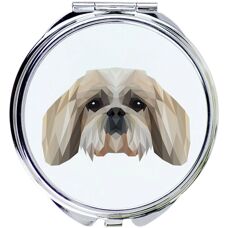 Art-Dog - Shih Tzu - Geometryczny motyw psa - 7 cm - Lustro